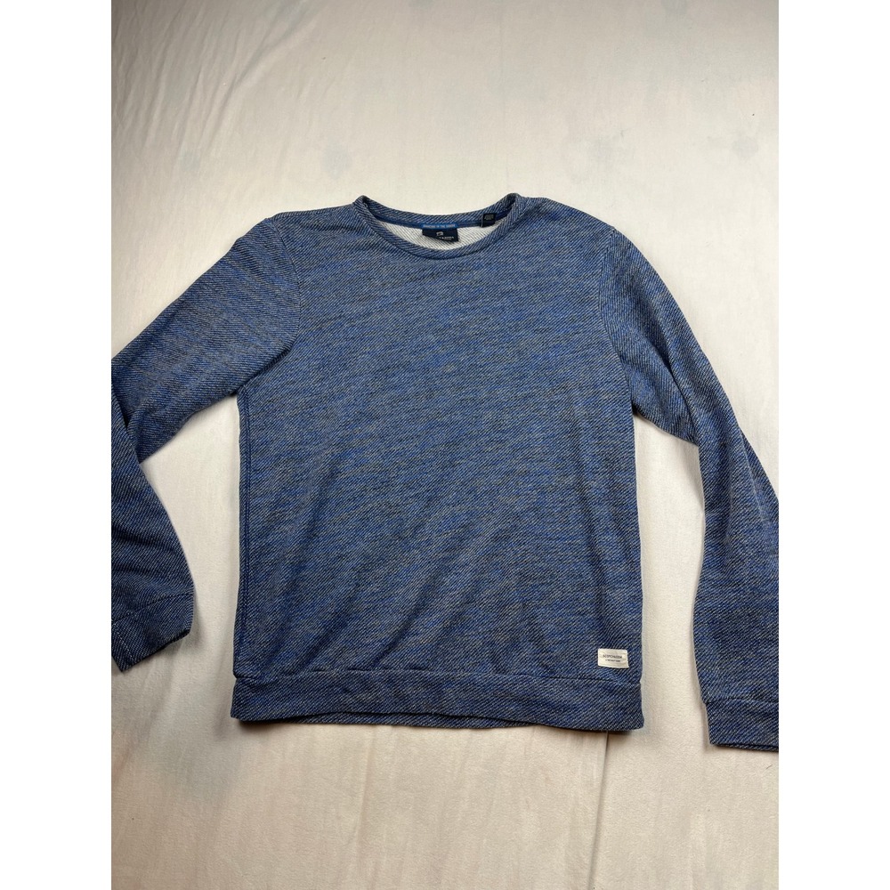 Scotch & Soda Mens Blue Textured Melange Crewneck Sweatshirt Large